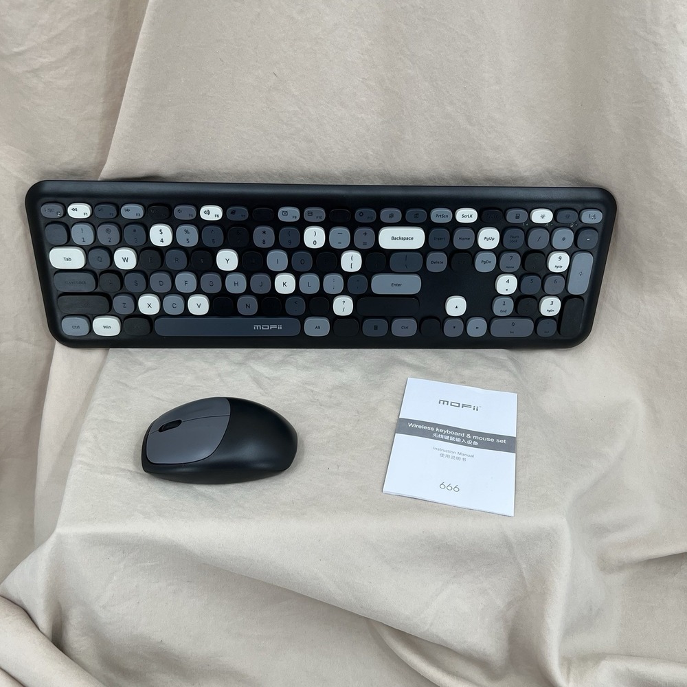 Mofii Wireless Keybaord & Mouse Black Grey Number Pad‎ for Computer Laptop